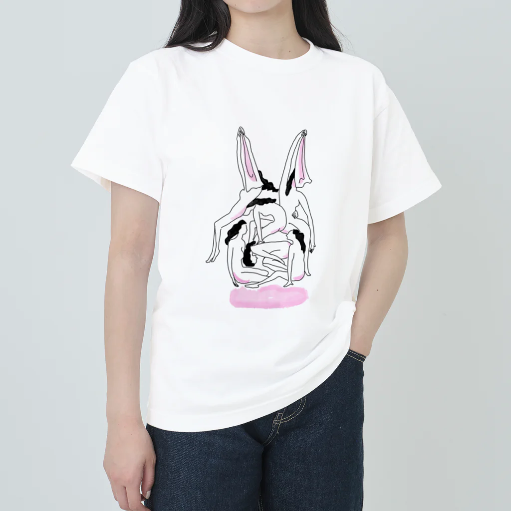 yuko maegawaのシルエットうさぎ Heavyweight T-Shirt