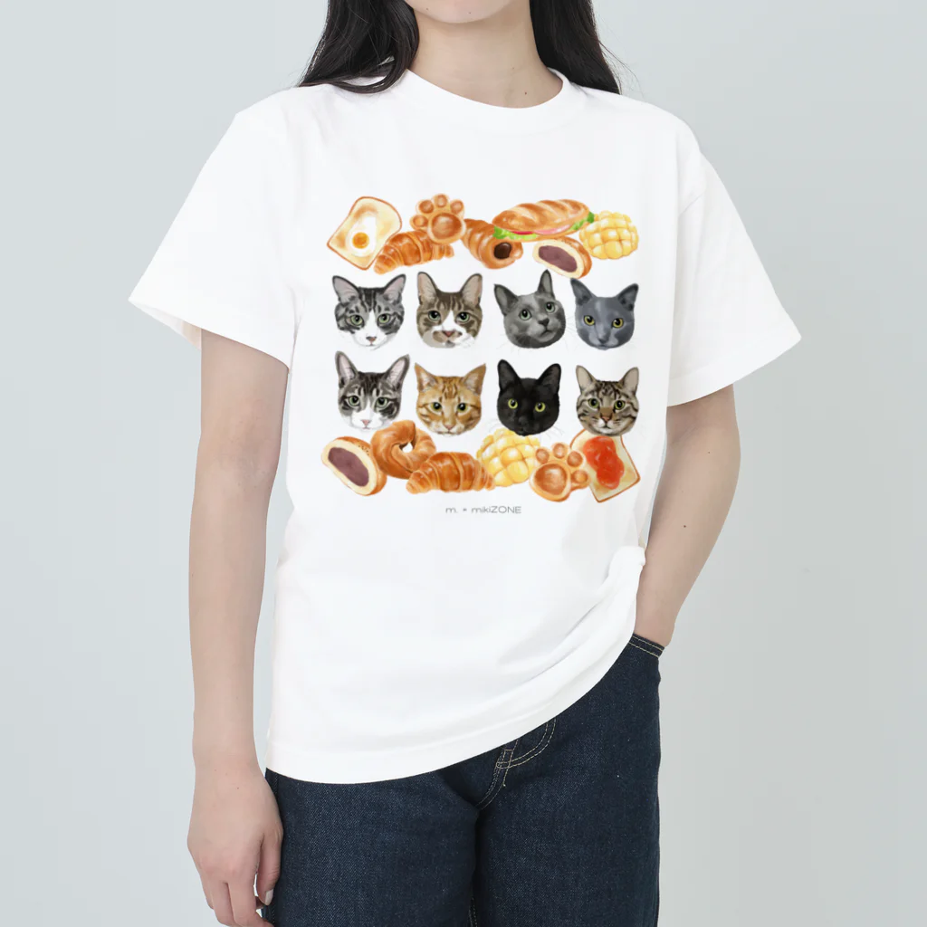 みきぞーん｜保護猫 ミッキー画伯と肉球とおともだちのmuchaguraainima ヘビーウェイトTシャツ