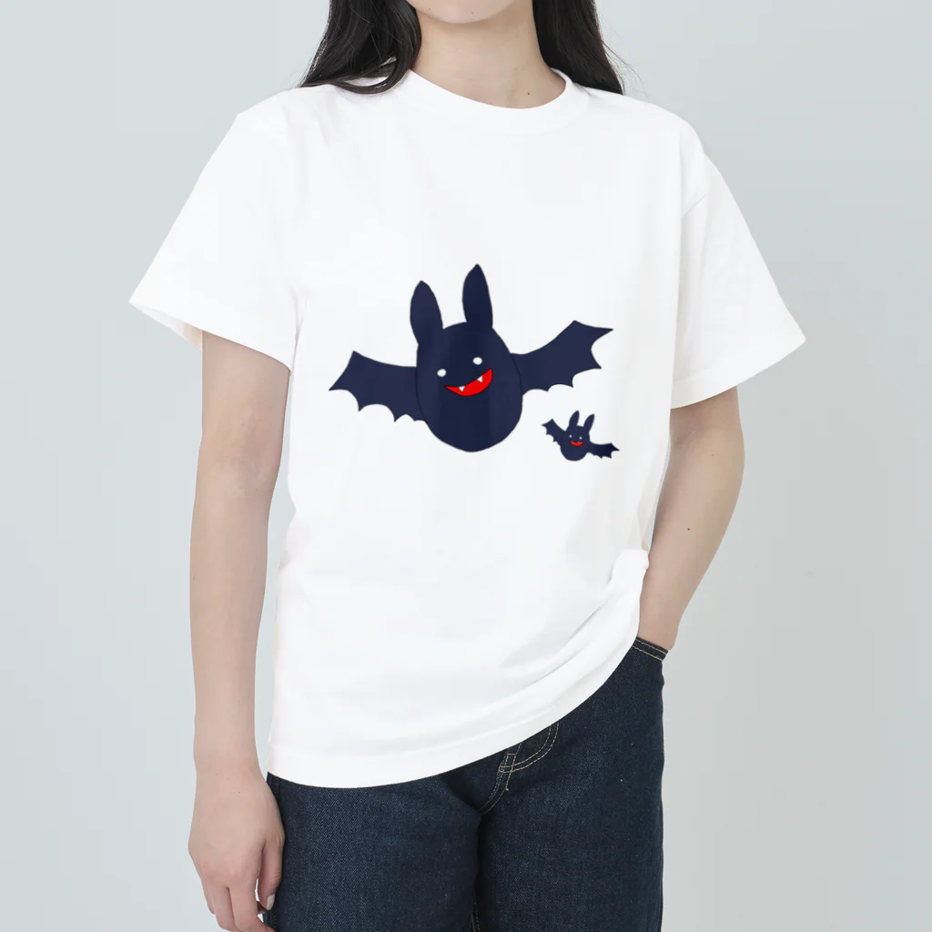 パピピンパピコ🛸🪐のなかよしこうもり ヘビーウェイトTシャツ