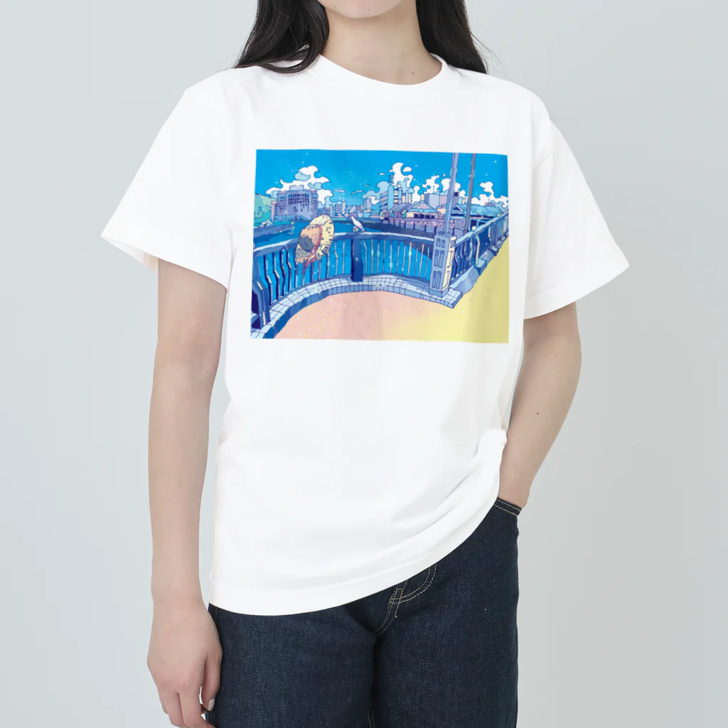 Saigetsuの【夏の忘れ物】/長崎の風景 ヘビーウェイトTシャツ