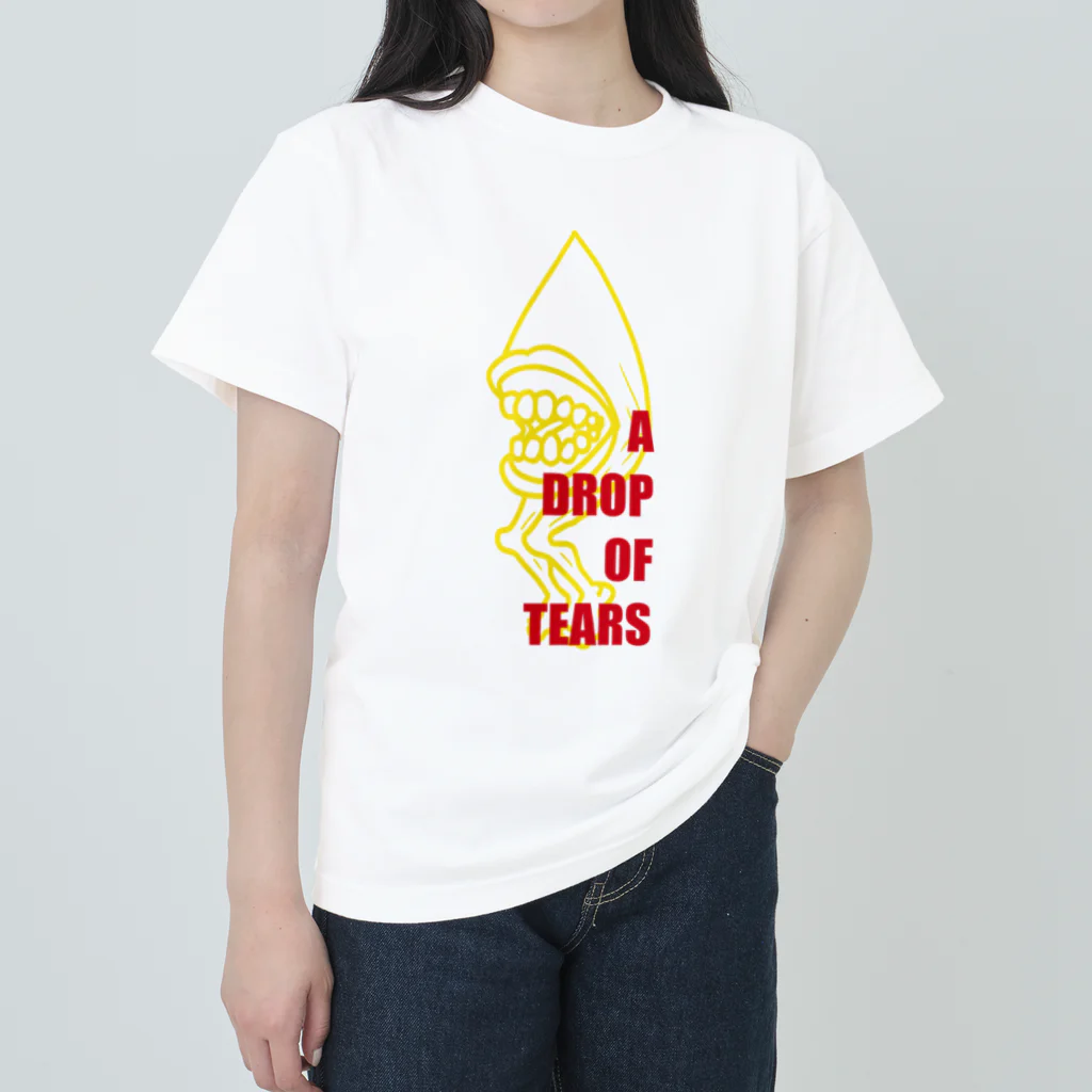 S@moffのA drop of tears 雫ちゃん　黄色い線 ヘビーウェイトTシャツ