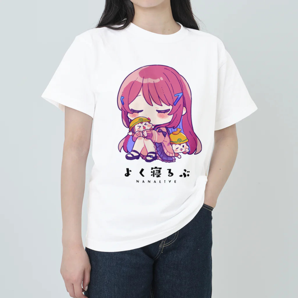 NANA L!VEの七島建設 よく寝るぶTシャツ B / 白・黄 ヘビーウェイトTシャツ