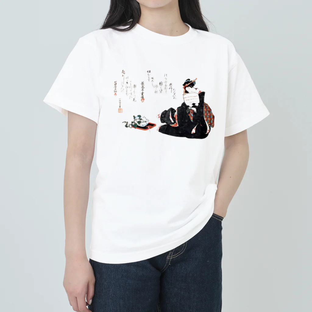 Hungry Freaksの葛飾辰女「朝顔美人図」 ヘビーウェイトTシャツ