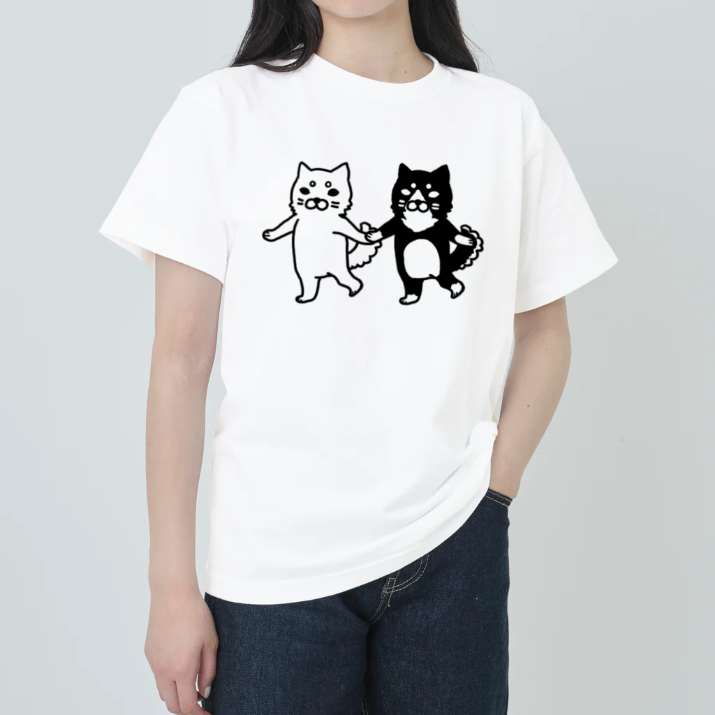 ヒヨッコ堂のるんたったWしばわん ヘビーウェイトTシャツ