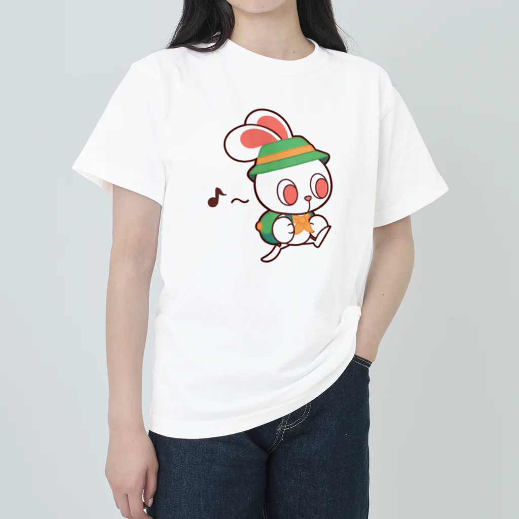 レタ(LETA)のぽっぷらうさぎ(ハイキング) Heavyweight T-Shirt