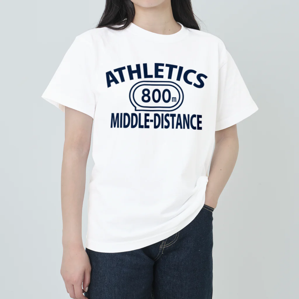 sports_tower スポーツタワーの800m走・陸上競技・陸上の格闘技・オリジナル・Tシャツ・陸上部・男子・女子・美男子・美女・かっこいい・かわいい・アスリート・選手・800メートル競走・入賞・有力・確実・候補・有望・応援・練習 Heavyweight T-Shirt