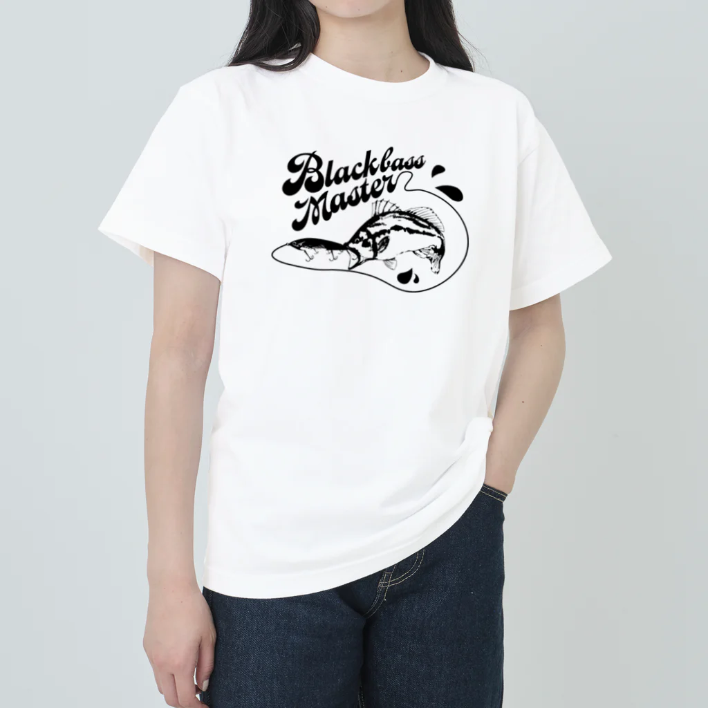 chicodeza by suzuriのブラックバスマスター ヘビーウェイトTシャツ