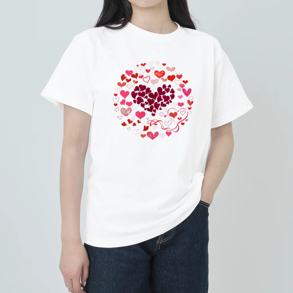 chicodeza by suzuriのハートマークいっぱい Heavyweight T-Shirt
