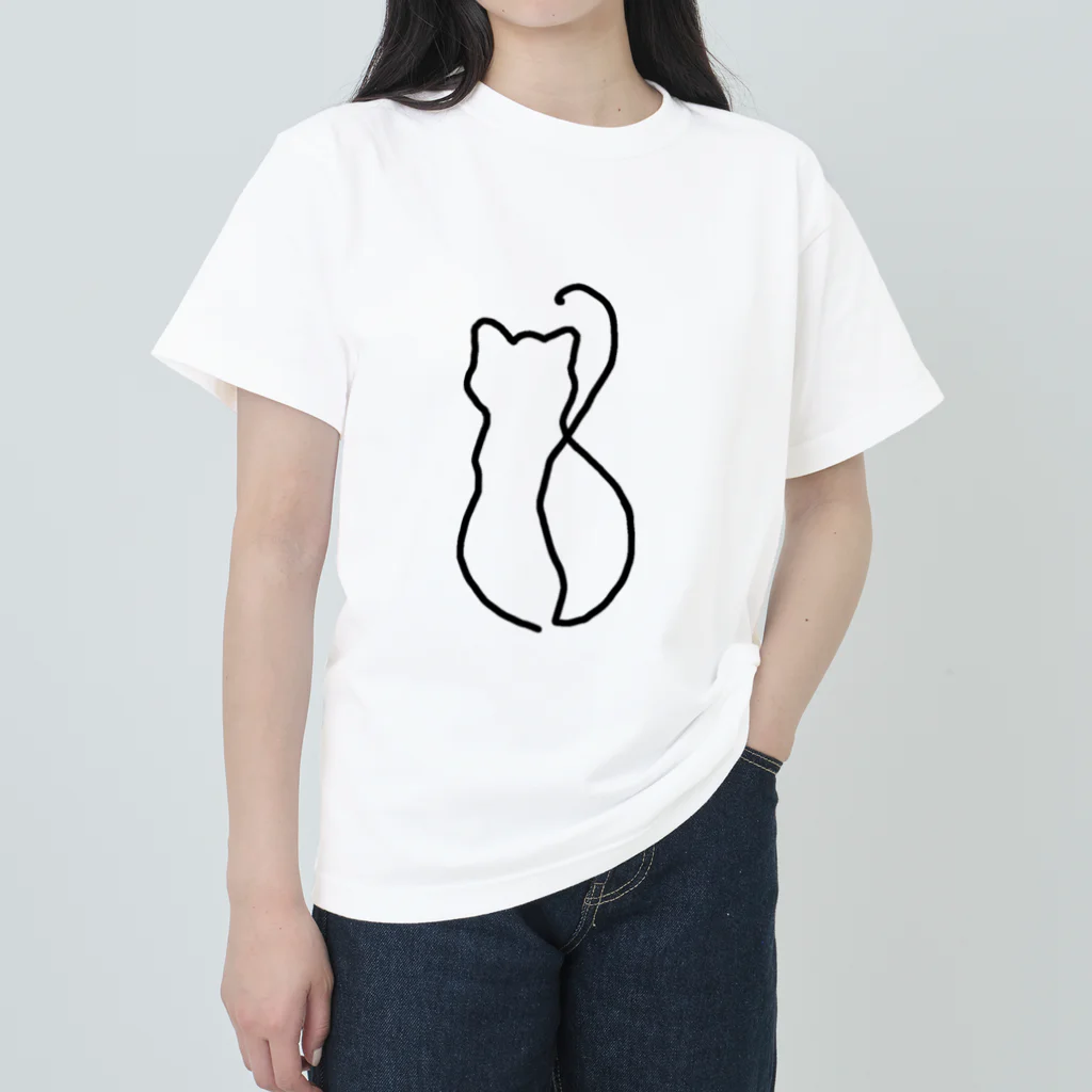 【KOTCH】 Tシャツショップの猫　ライン ヘビーウェイトTシャツ