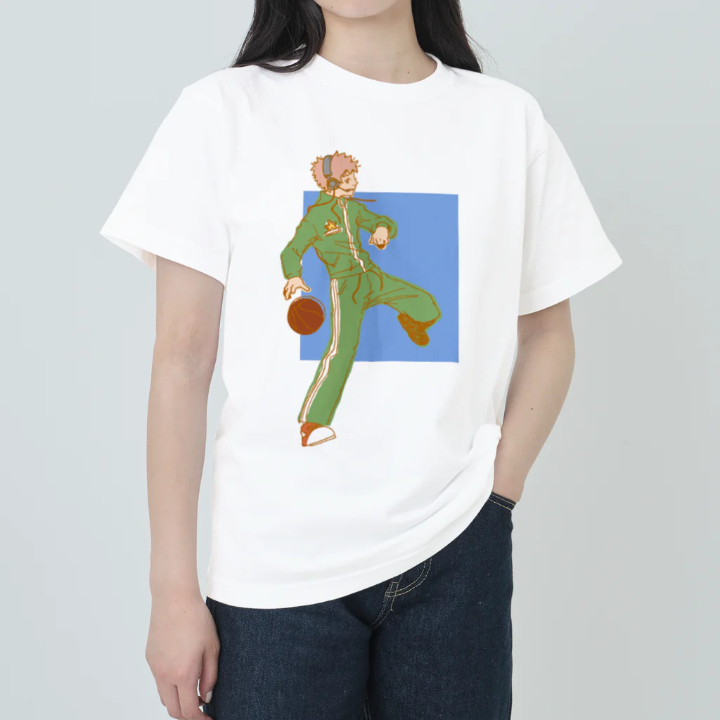 Kaito_no9のバスケ少年 ヘビーウェイトTシャツ