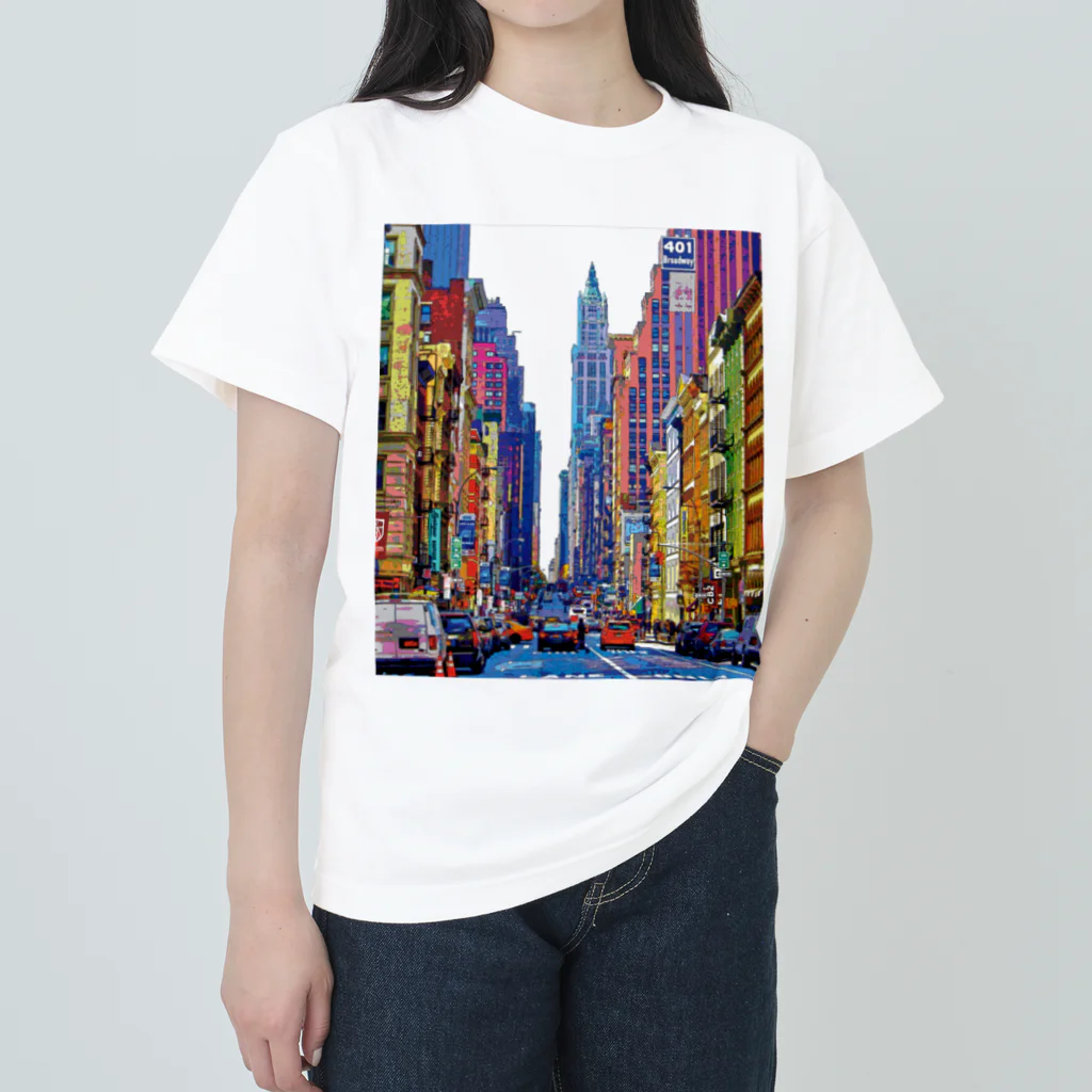 GALLERY misutawoのニューヨーク ブロードウェイの喧騒 Heavyweight T-Shirt