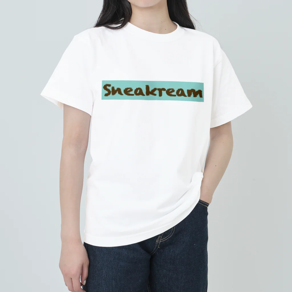Sneakreamの（フロントのみ）チョコミントアイスクリーム ヘビーウェイトTシャツ