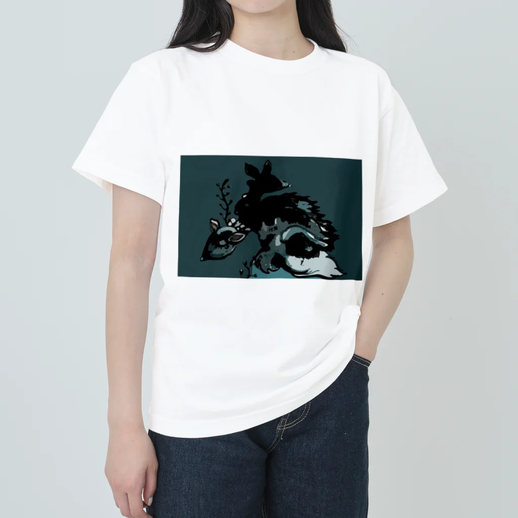 Torazoのキロク(亀鹿) / 深海色 ヘビーウェイトTシャツ