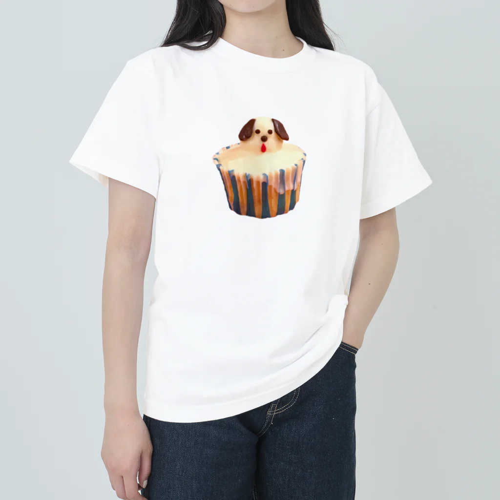 Maison terrierのカップケーキ犬 ヘビーウェイトTシャツ