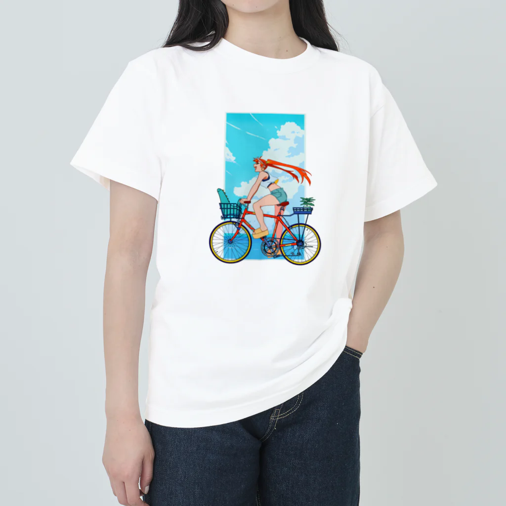 君より生きてるよ、恐竜のコンビニ行こうぜ ヘビーウェイトTシャツ