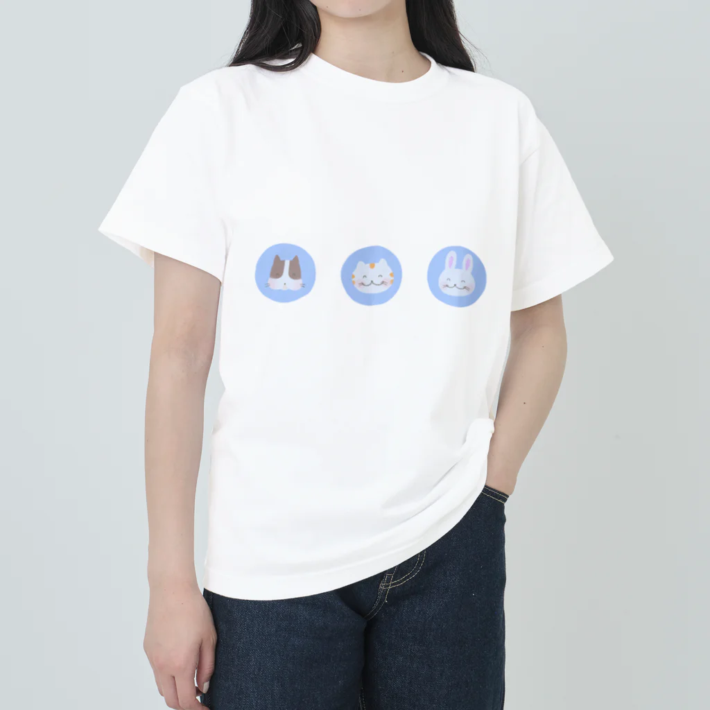 カワラリマーのキュートな仲良しトリオ(水玉) Heavyweight T-Shirt