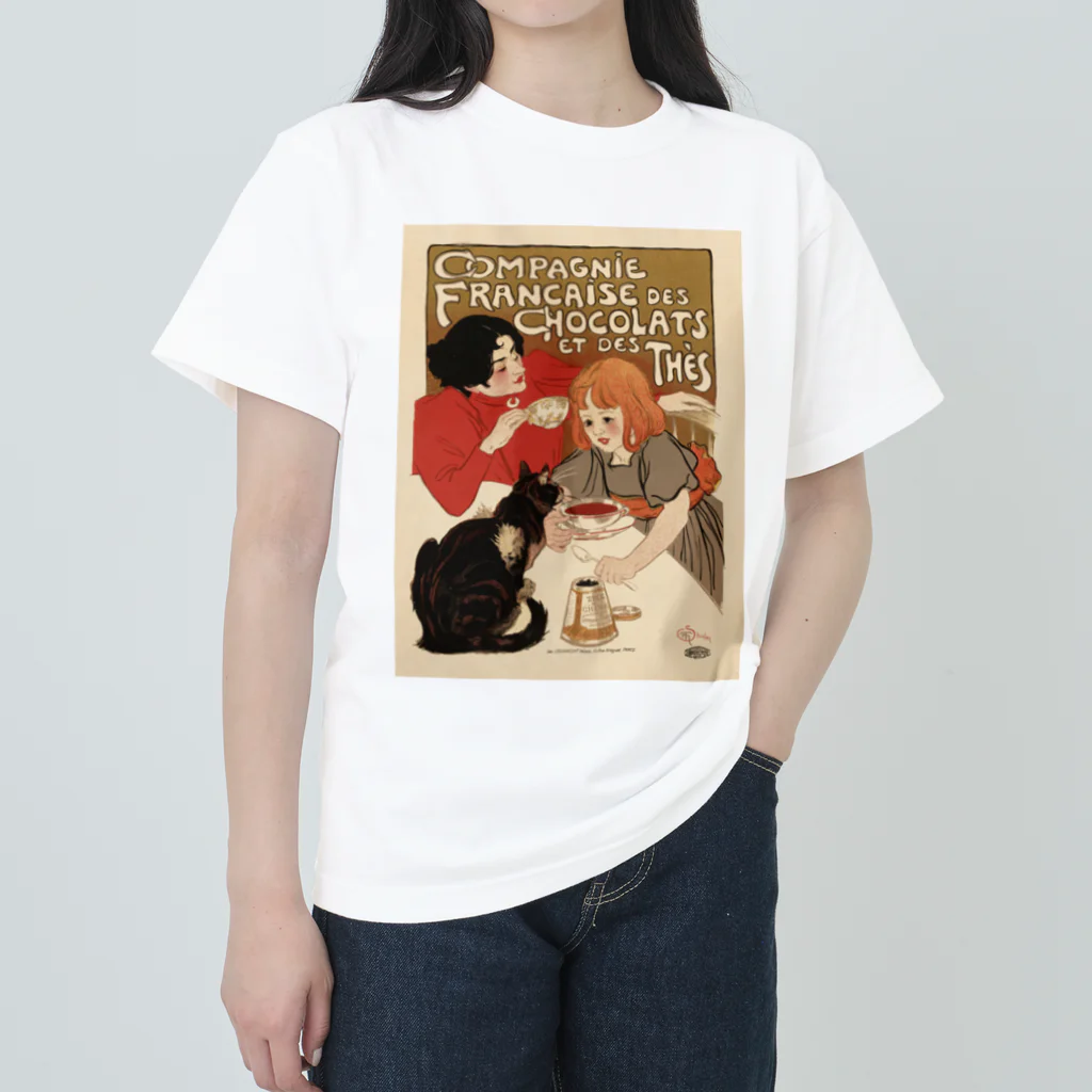 世界美術商店のチョコレートと紅茶のフランス商会 / French Company of Chocolates and Teas ヘビーウェイトTシャツ