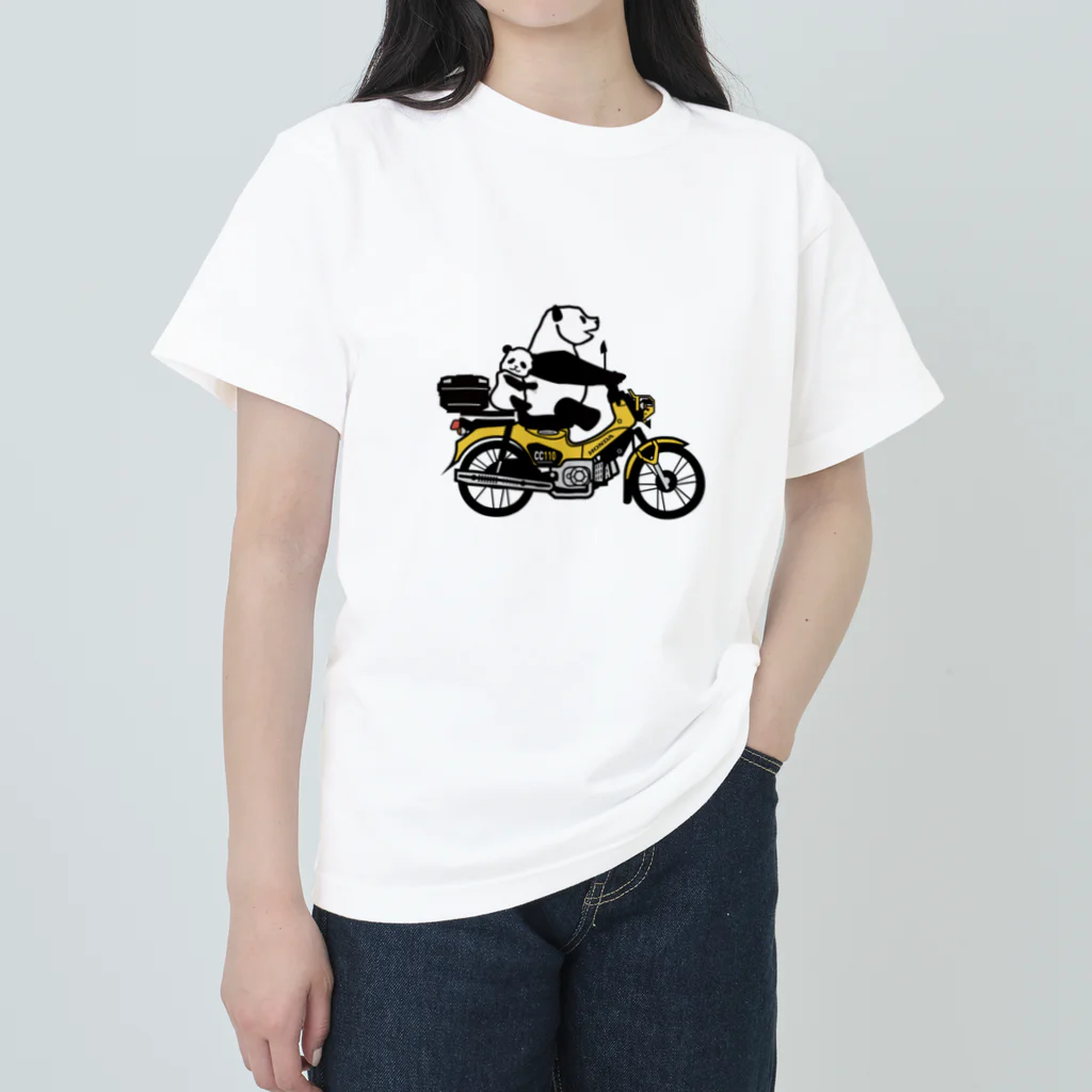 へっぽこデザインのクロスカブ　綺麗な黄色 ヘビーウェイトTシャツ