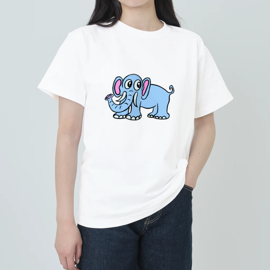 じゅうに（Jyuuni）の0002・青いぞうさん（じゅうにブランド） Heavyweight T-Shirt