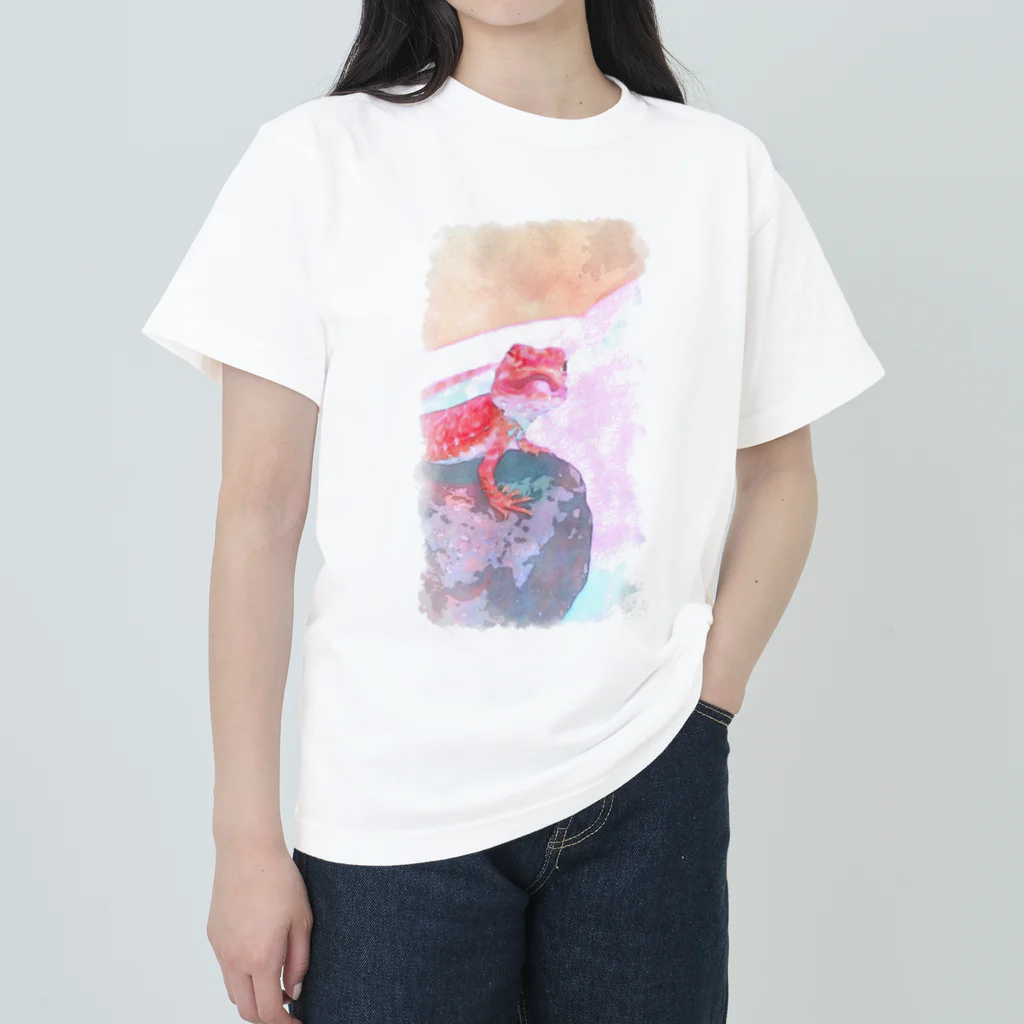 ふとあごPONのフトアゴシルクバック  Heavyweight T-Shirt