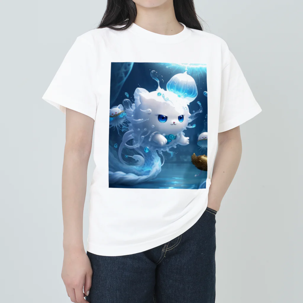 brand-new-cat-worldのJerryfishcat　ブルー ヘビーウェイトTシャツ