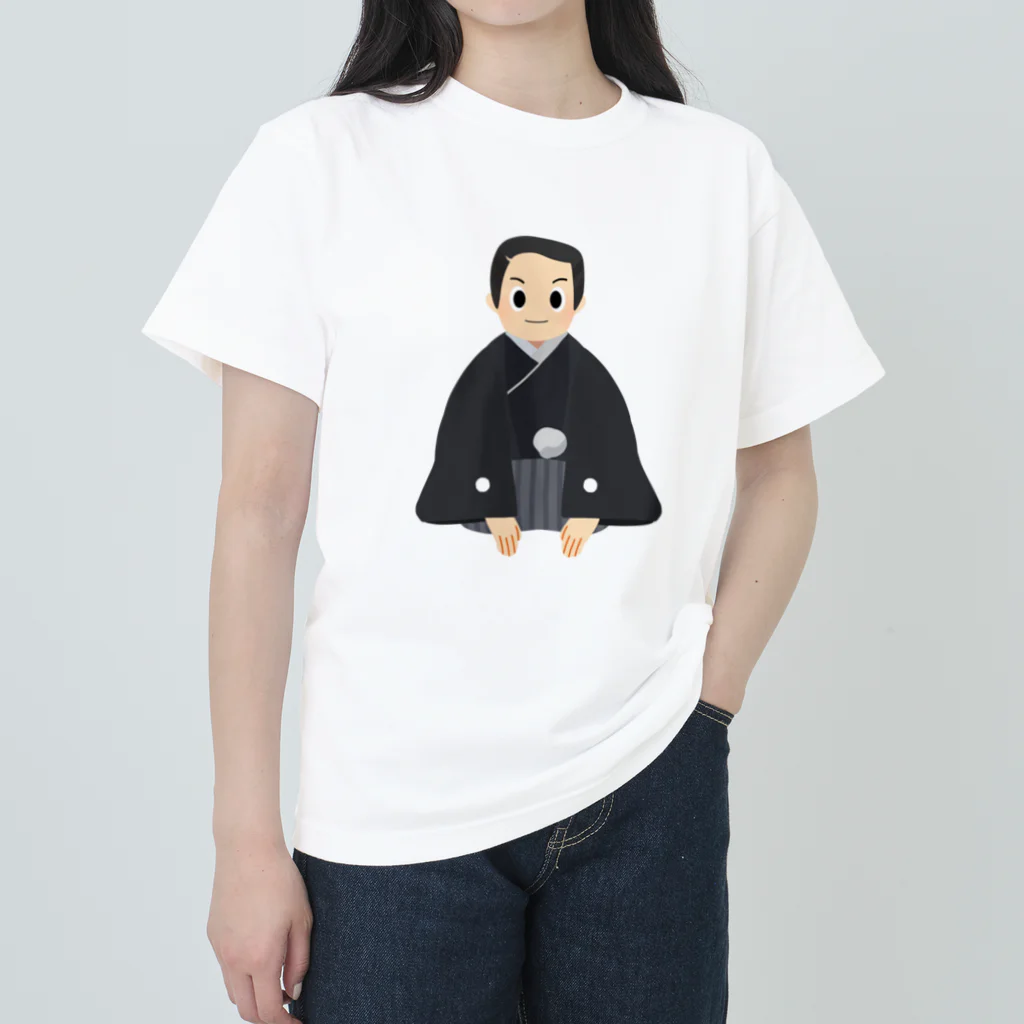 Mashiro2023の紋付袴の花婿 ヘビーウェイトTシャツ