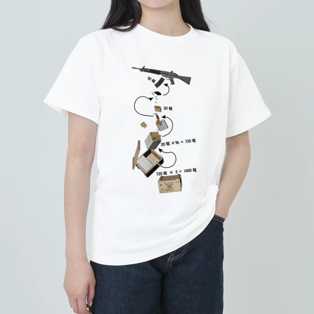 Y.T.S.D.F.Design　自衛隊関連デザインの89式小銃弾薬 ヘビーウェイトTシャツ