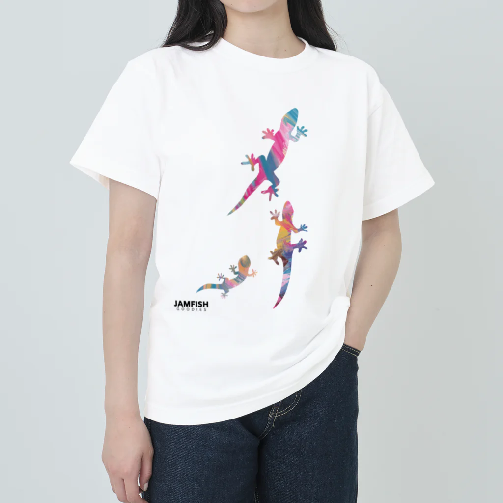 jamfish_goodiesのCOLORトカゲFAMILY Heavyweight T-Shirt