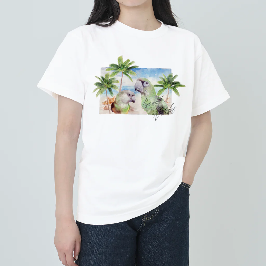 ぽっちゃりZOOのインコTシャツ Heavyweight T-Shirt