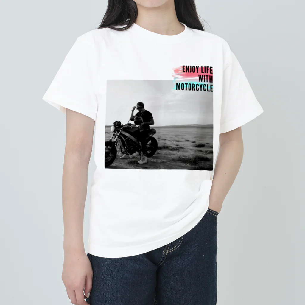 nijiiro-kujiraのバイクライフを楽しむシリーズ ヘビーウェイトTシャツ