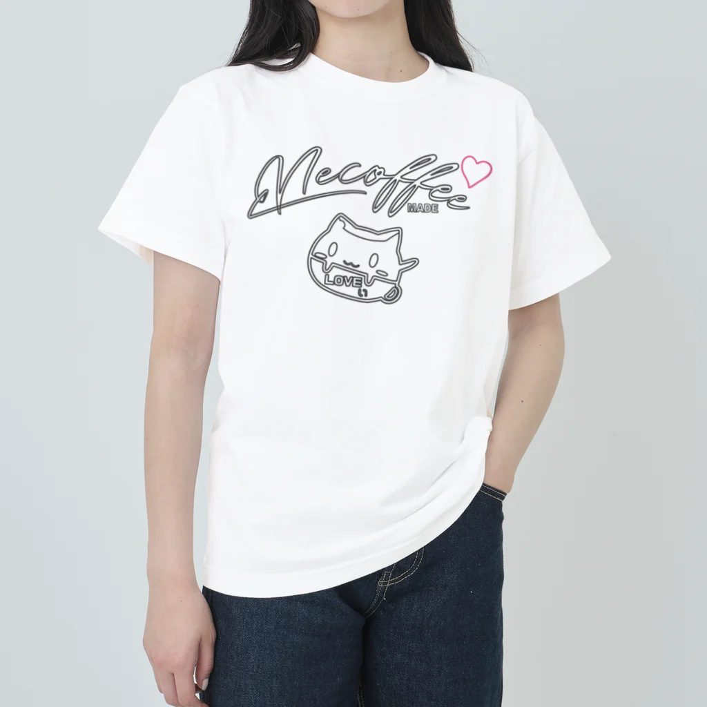 necoffeeのTシャツペット　ネコーヒーLOVEぃちゃん❤️ ヘビーウェイトTシャツ