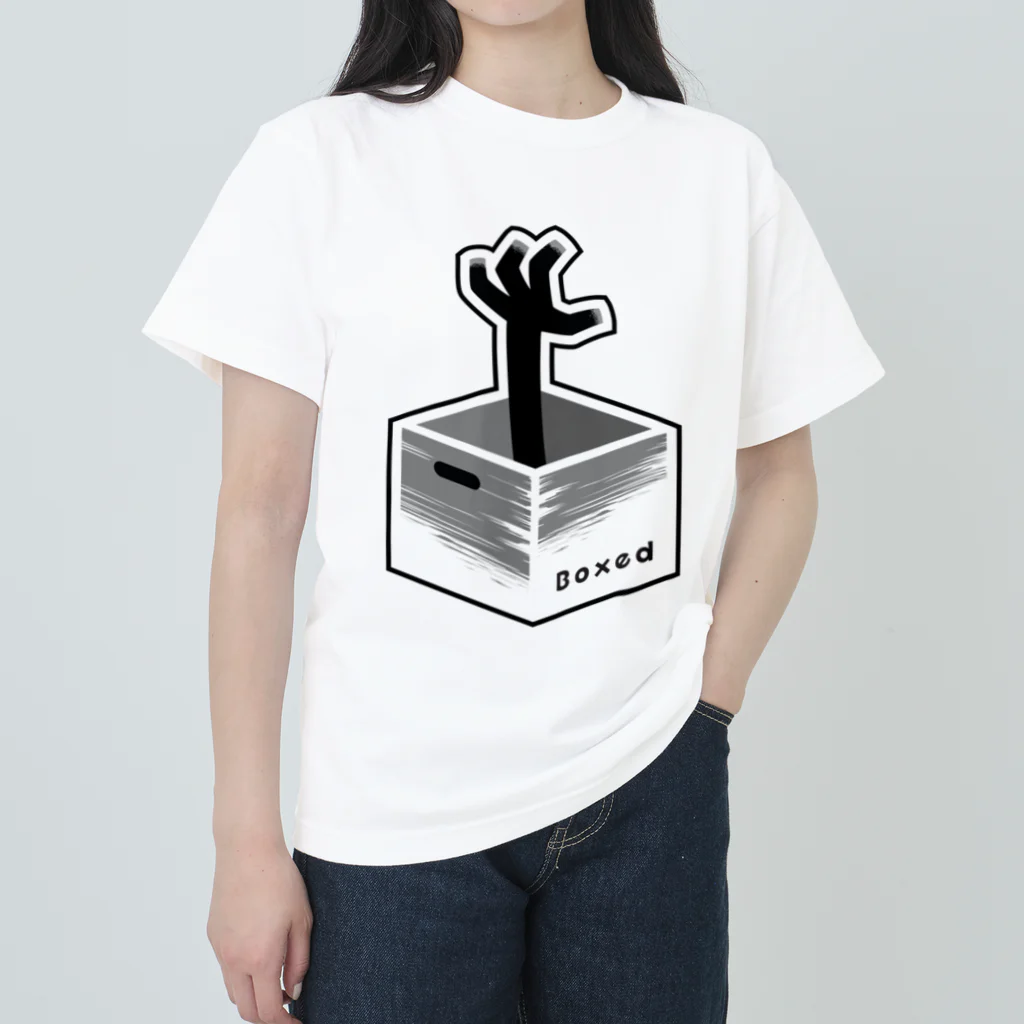 ツギハギ ニクの【Boxed * Horror】黒Ver Heavyweight T-Shirt