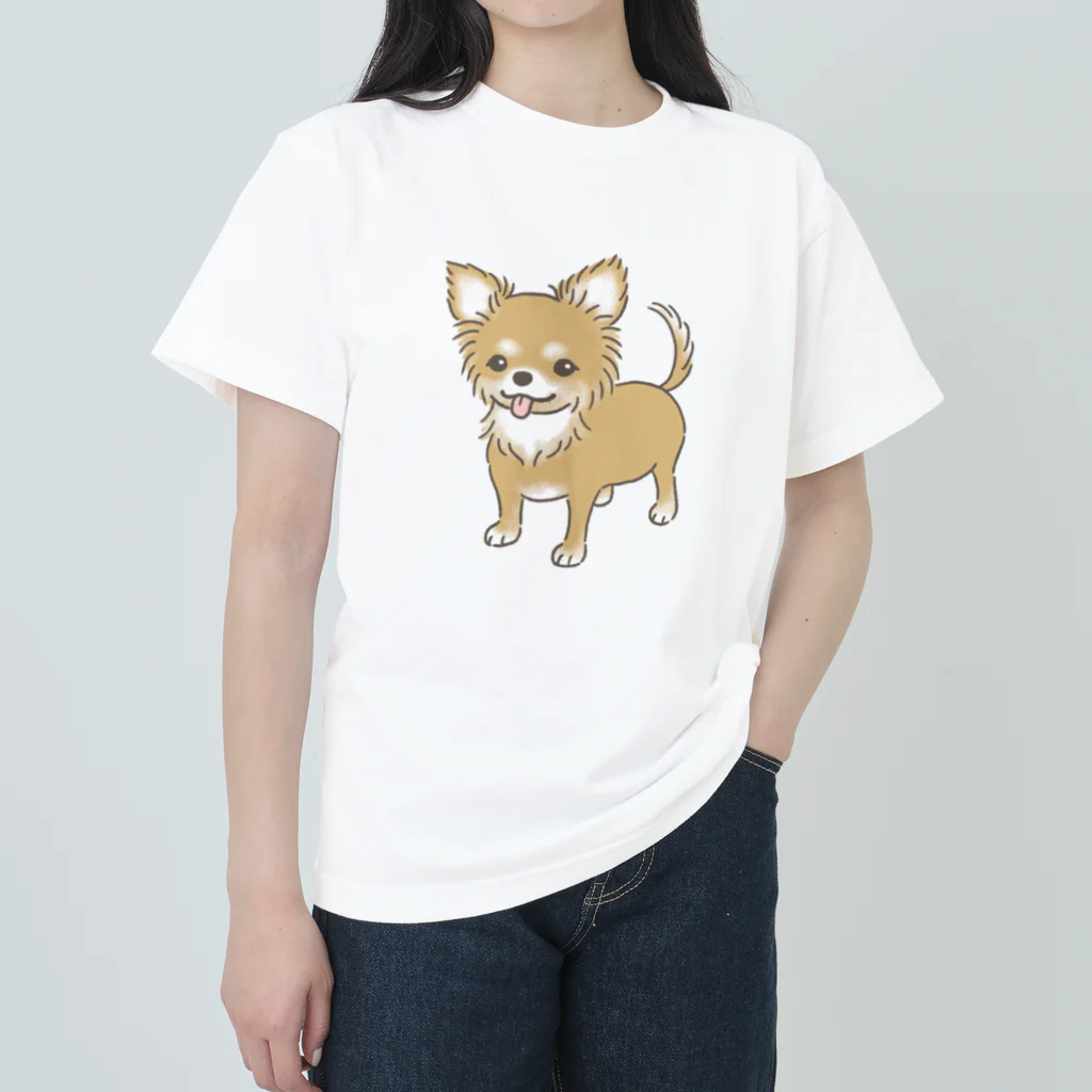 chippokeのチワワ（ロング・オレンジ） Heavyweight T-Shirt