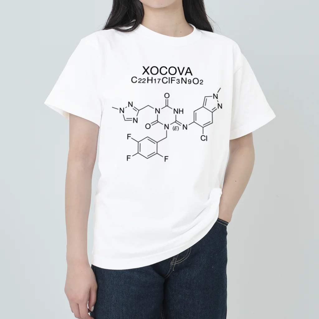 DRIPPEDのXOCOVA C22H17ClF3N9O2-ゾコーバ-(Ensitrelvir-エンシトレルビル-) ヘビーウェイトTシャツ