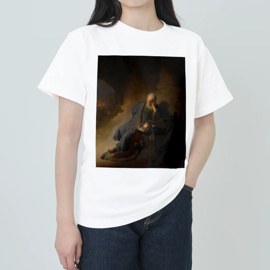 世界美術商店のエルサレムの滅亡を嘆くエレミヤ /  Jeremiah Lamenting the Destruction of Jerusalem Heavyweight T-Shirt