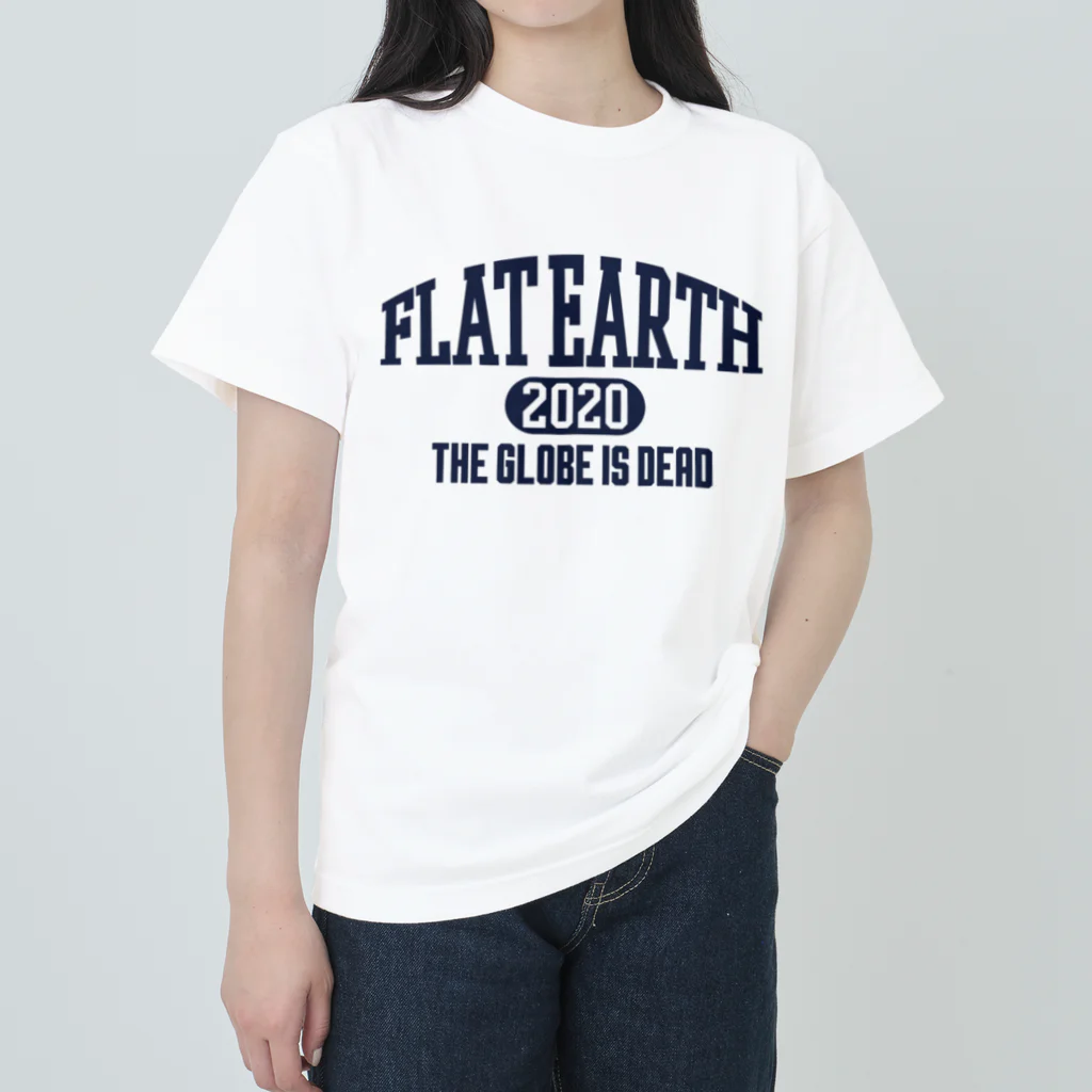 Mappila SHOPのカレッジ風(ネイビー)　フラットアース FLATEARTH ヘビーウェイトTシャツ