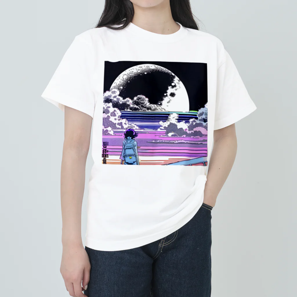 おもしろTシャツ屋さん YUTTARIの月シリーズ　① Heavyweight T-Shirt