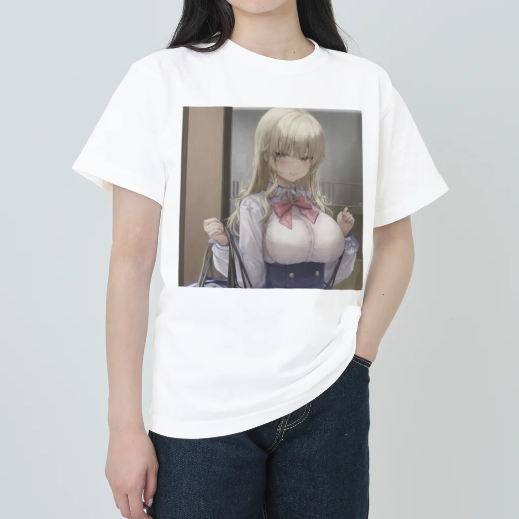 kaz-uのデザインイラストの隣のクラスの天使ちゃん Heavyweight T-Shirt