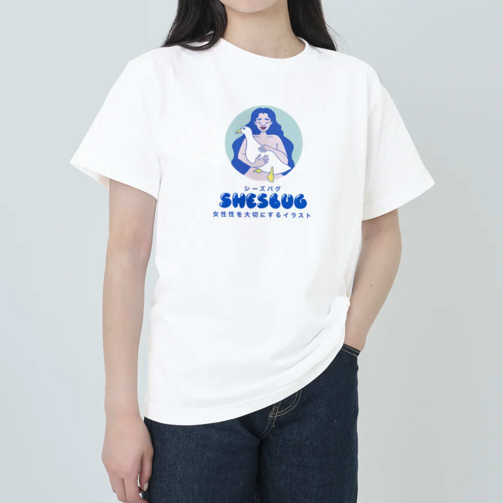 shesbugのshesbug logo ヘビーウェイトTシャツ