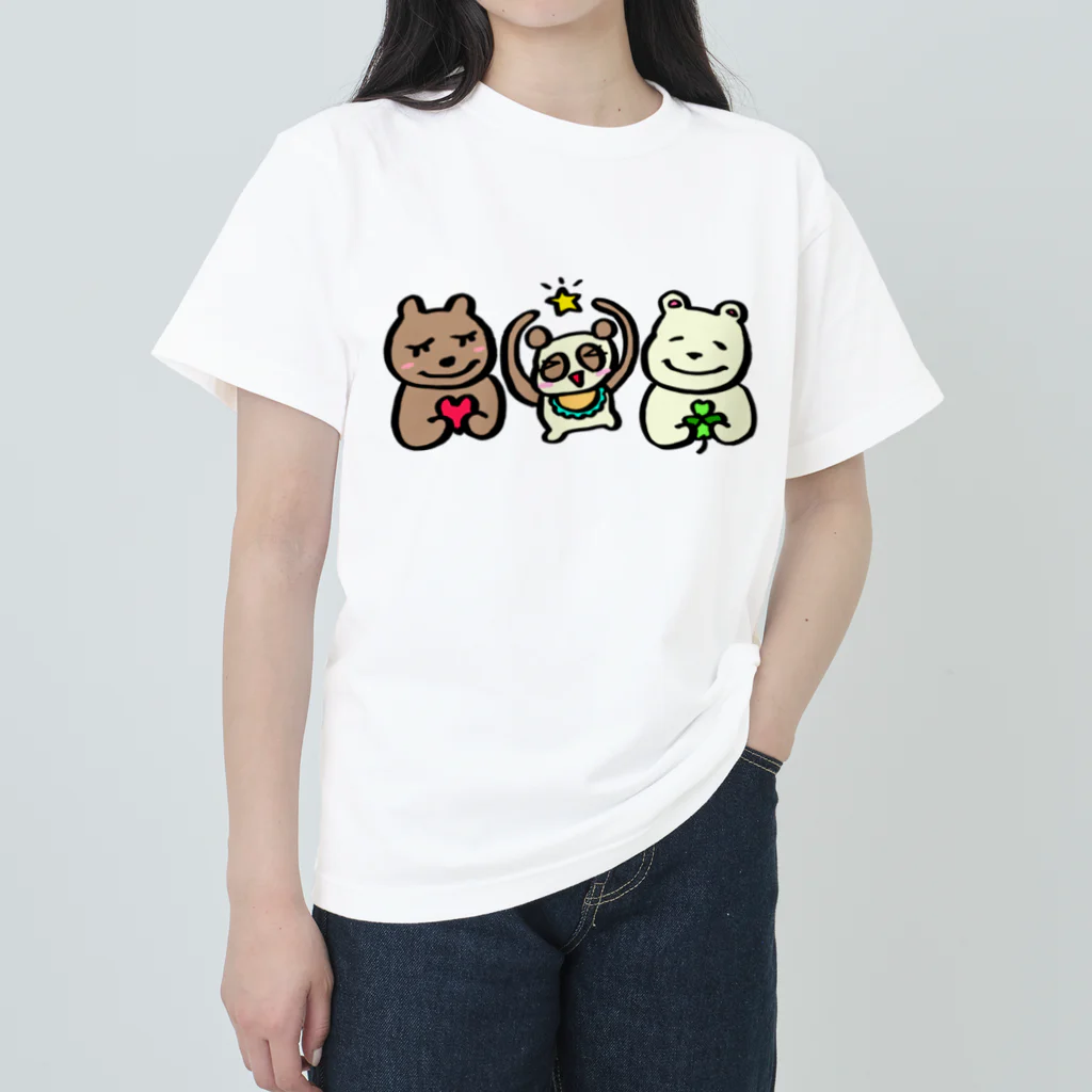 もののけCo.のくまくまファミリー ヘビーウェイトTシャツ