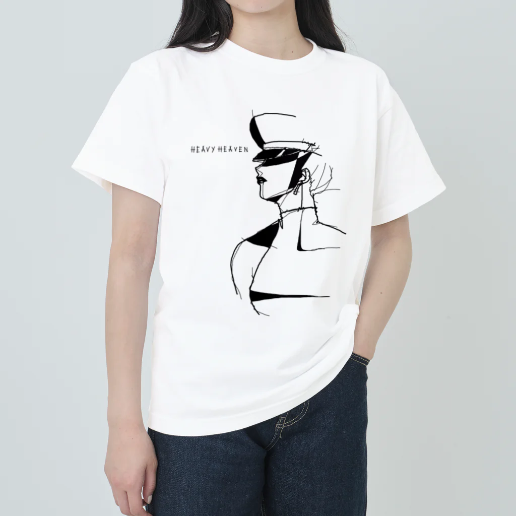 ツガイツツのヘビーヘヴン3 ブラック　HEAVY HEAVEN　ワイヤーアート Heavyweight T-Shirt