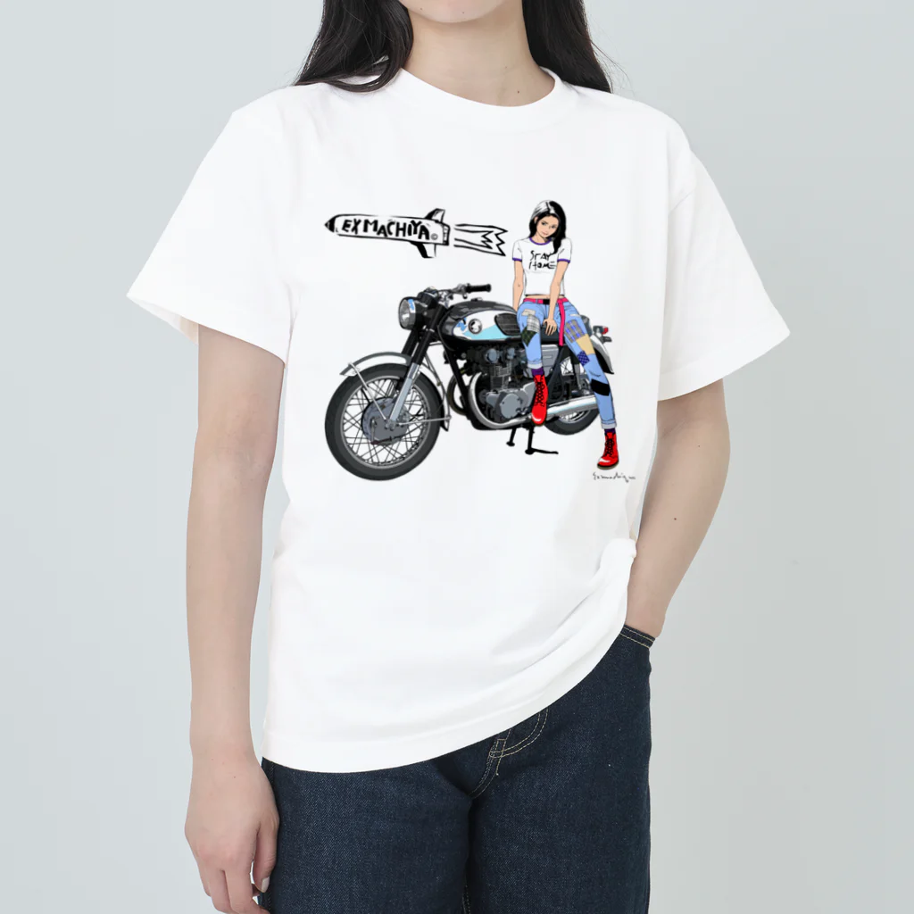 machiperのバイク女子 Heavyweight T-Shirt