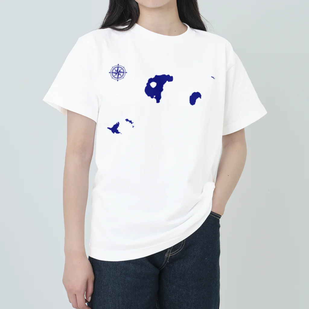 cuuyabowのアカンコマシューコクッシャロコ / Navy ヘビーウェイトTシャツ