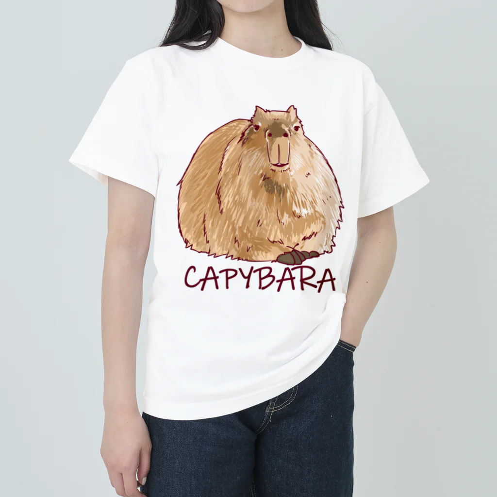 一休の正面カピバラ ヘビーウェイトTシャツ