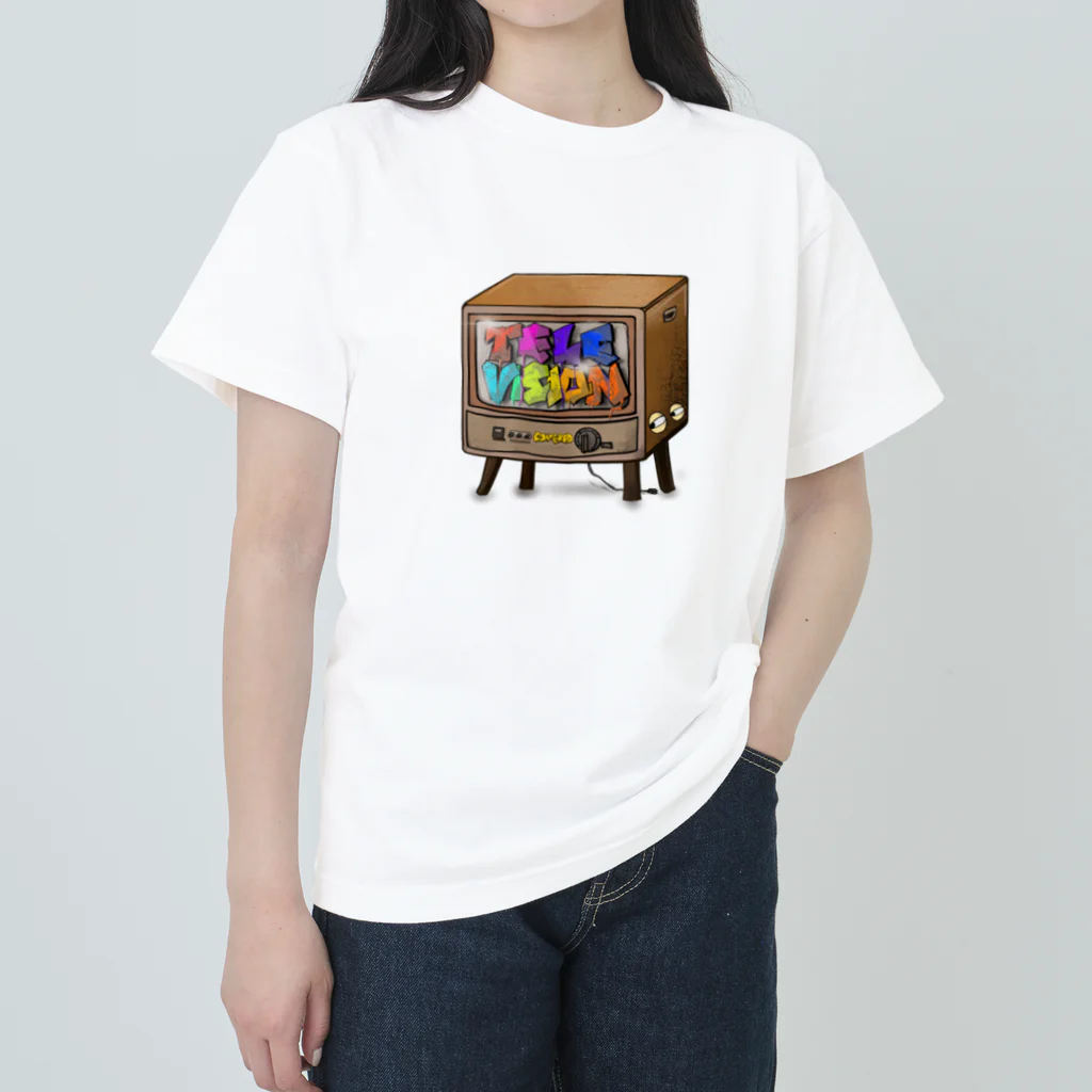 とーる 🇯🇵akabeco/animals/graffitiのテレビジョン ヘビーウェイトTシャツ