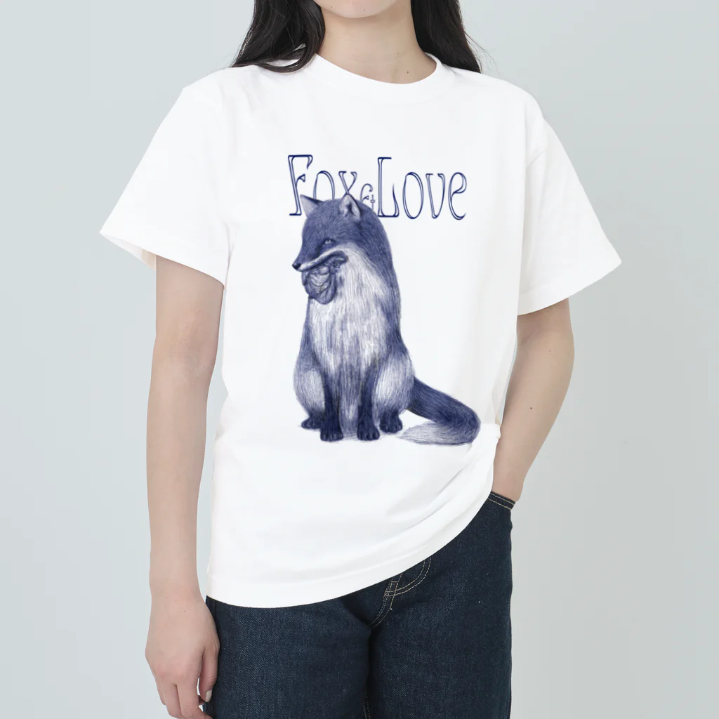 キツネサンビキのFox&Love Heavyweight T-Shirt