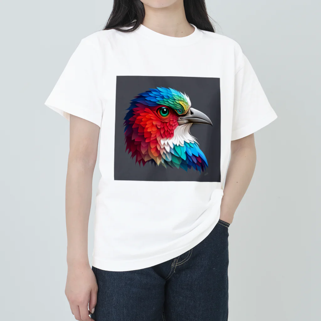 みどりの森の虹色の鳥 ヘビーウェイトTシャツ