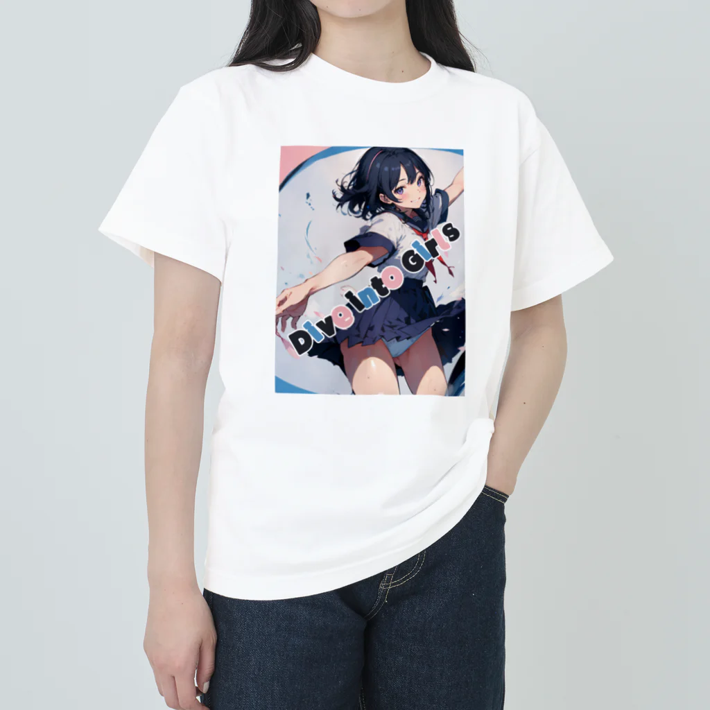 sugar01evilのDive into Girls #2 ヘビーウェイトTシャツ