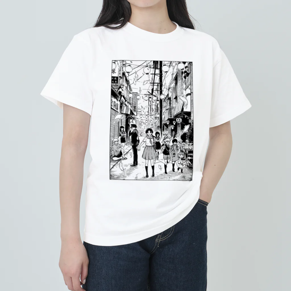 くらやみ横丁グッズ商店の宵町めめ画業10周年記念Tシャツ Heavyweight T-Shirt