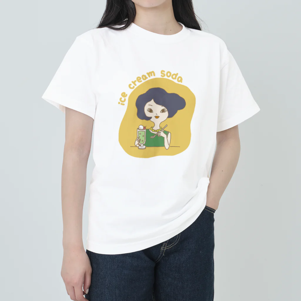 tudoi-meツドイミーのメロンクリームソーダガール ヘビーウェイトTシャツ